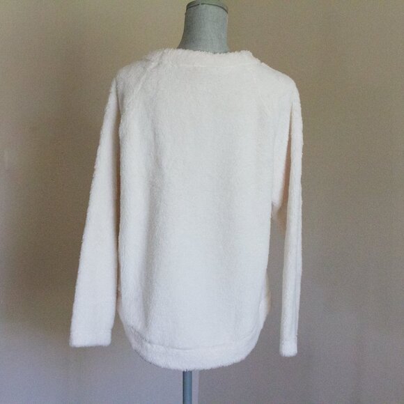 Ann Taylor LOFT Faux Sherpa Fleece Sweatshirt - Whisper White - Size XS - Picture 6 of 8